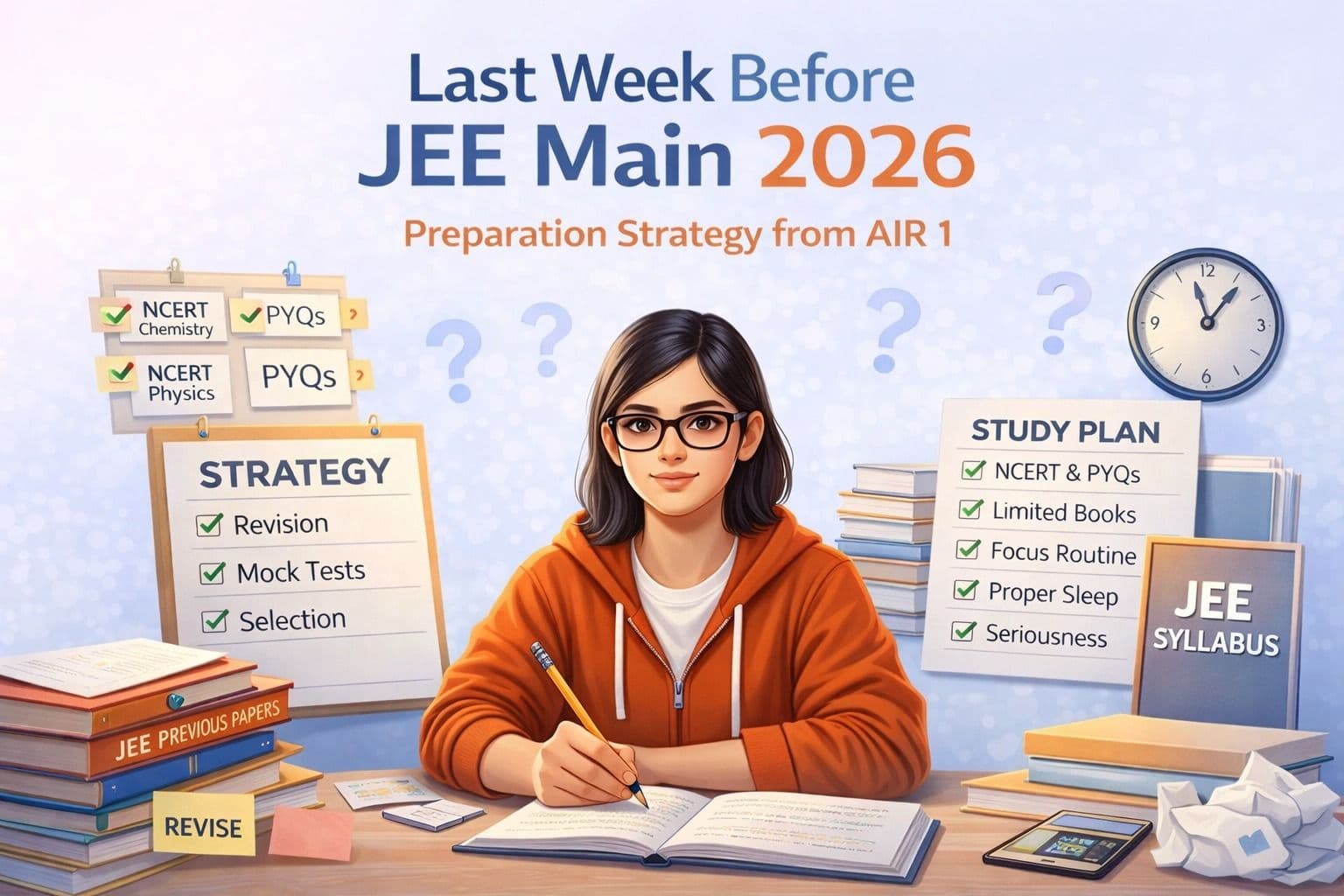 Last Week Before JEE Main 2026: Preparation Strategy from AIR 1