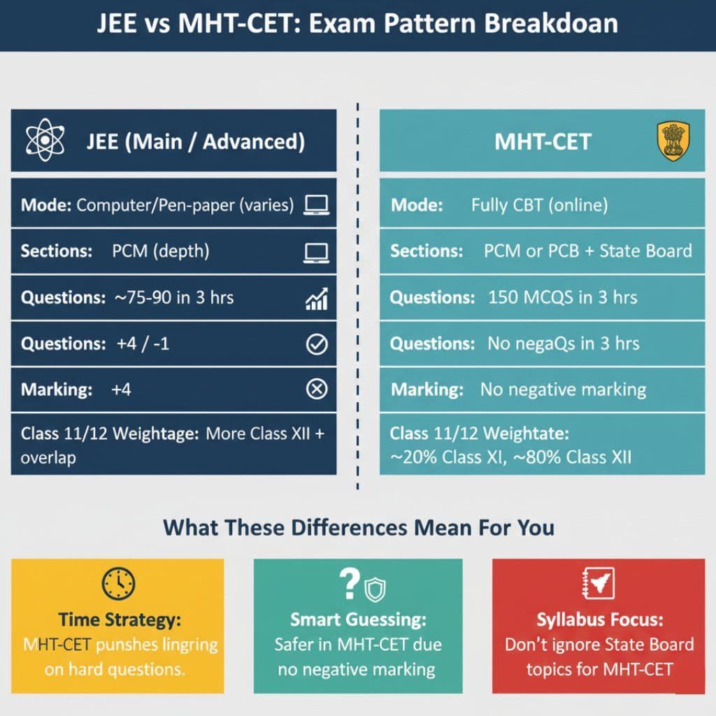 JEE vs MHT-CET: Exam Pattern Breakdown