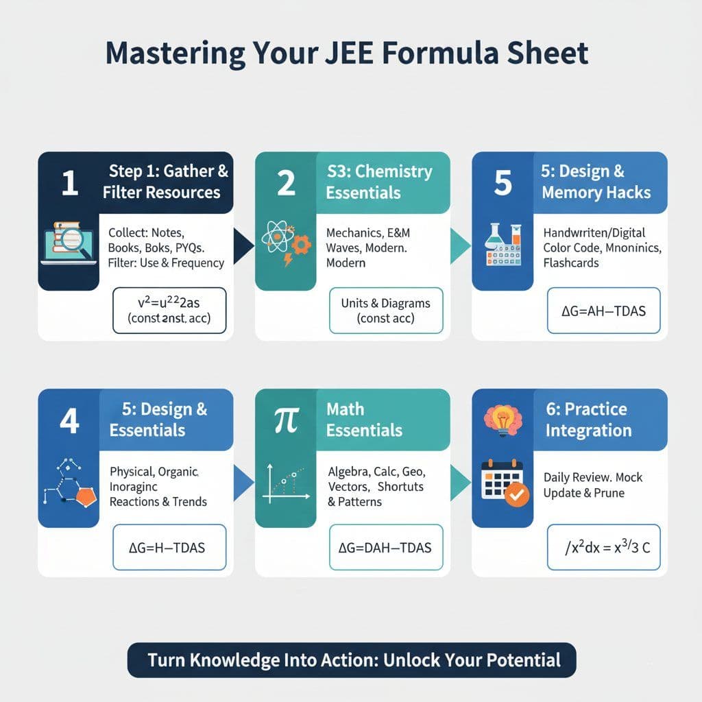 Steps to build JEE Formula Sheet