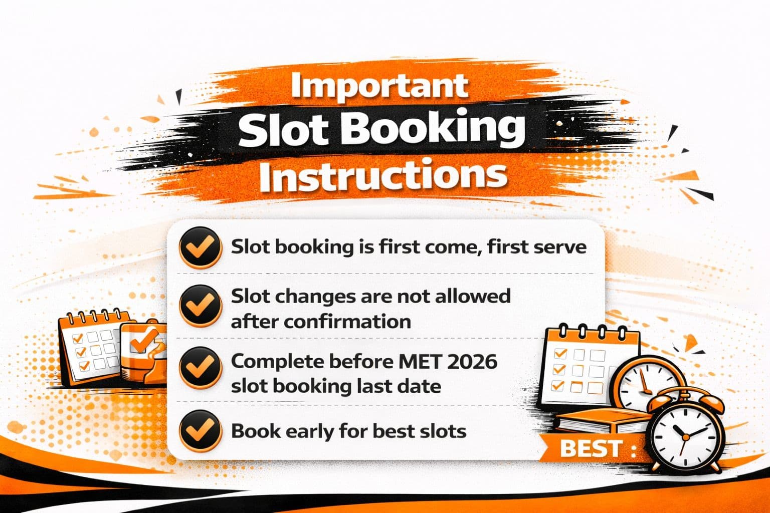 Important slot booking instructions