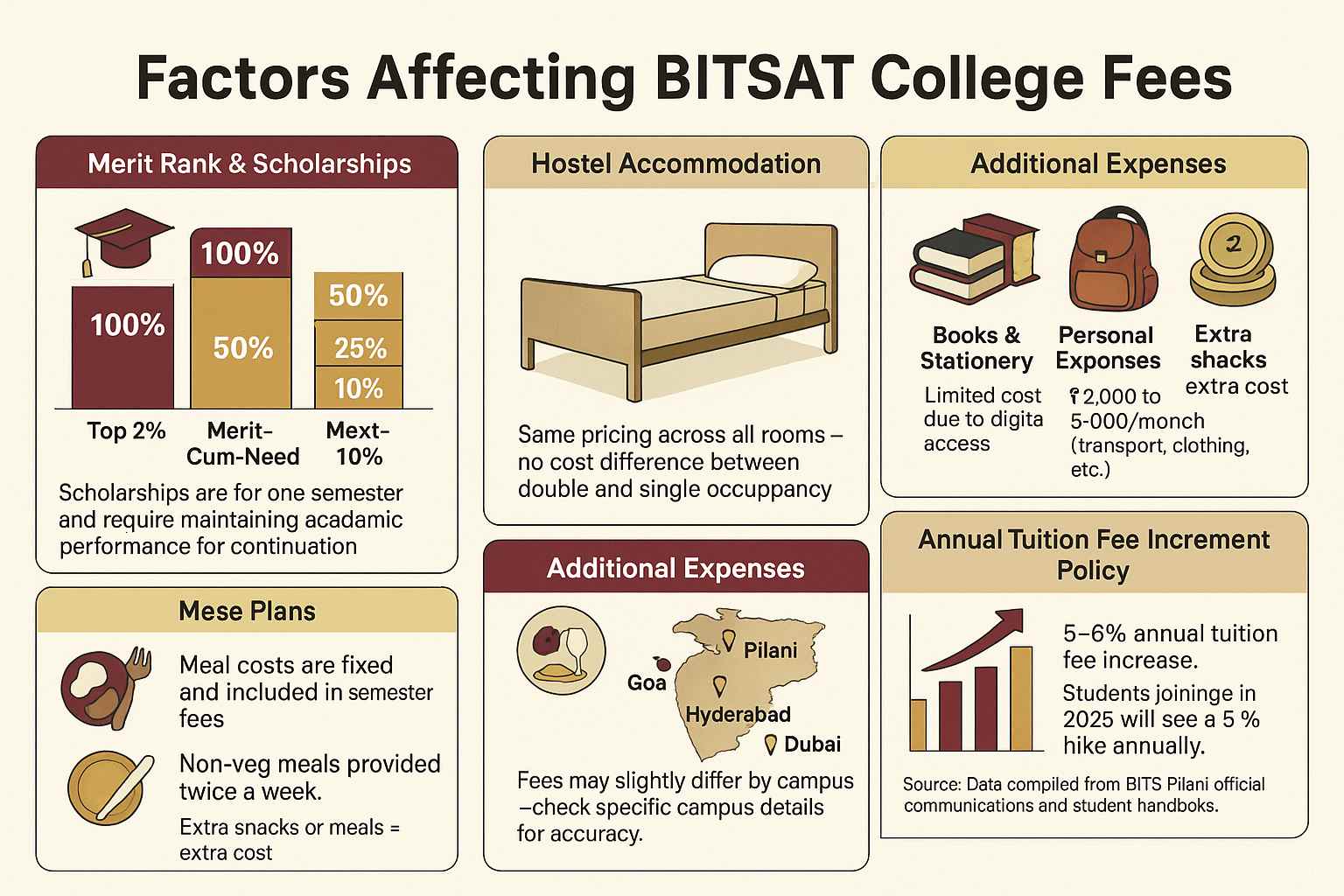 Factors That Affect BITSAT College Fees