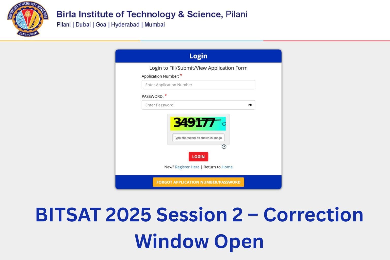 BITSAT 2025 Session 2 Correction Window Open