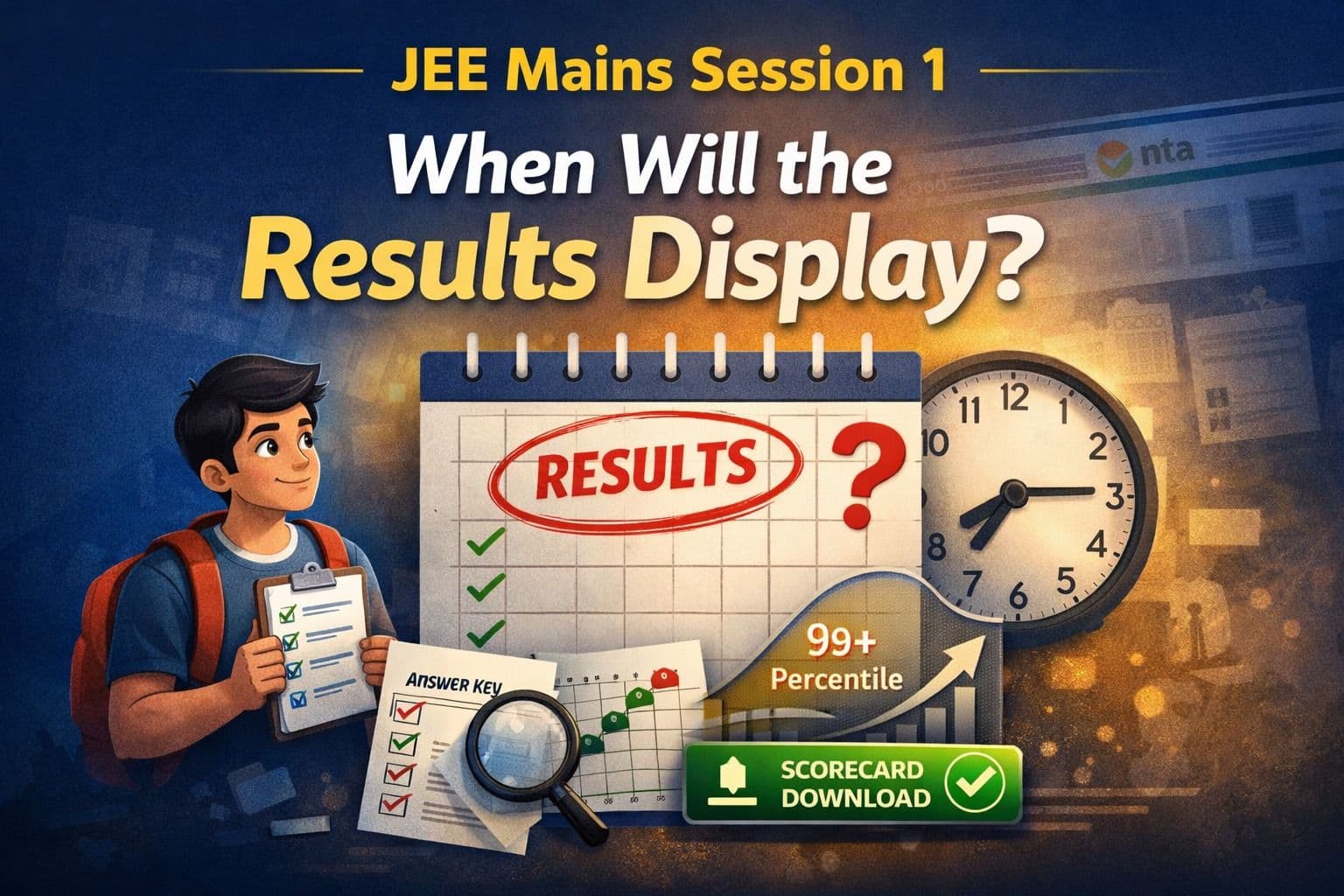 when will the results display for jee mains 1