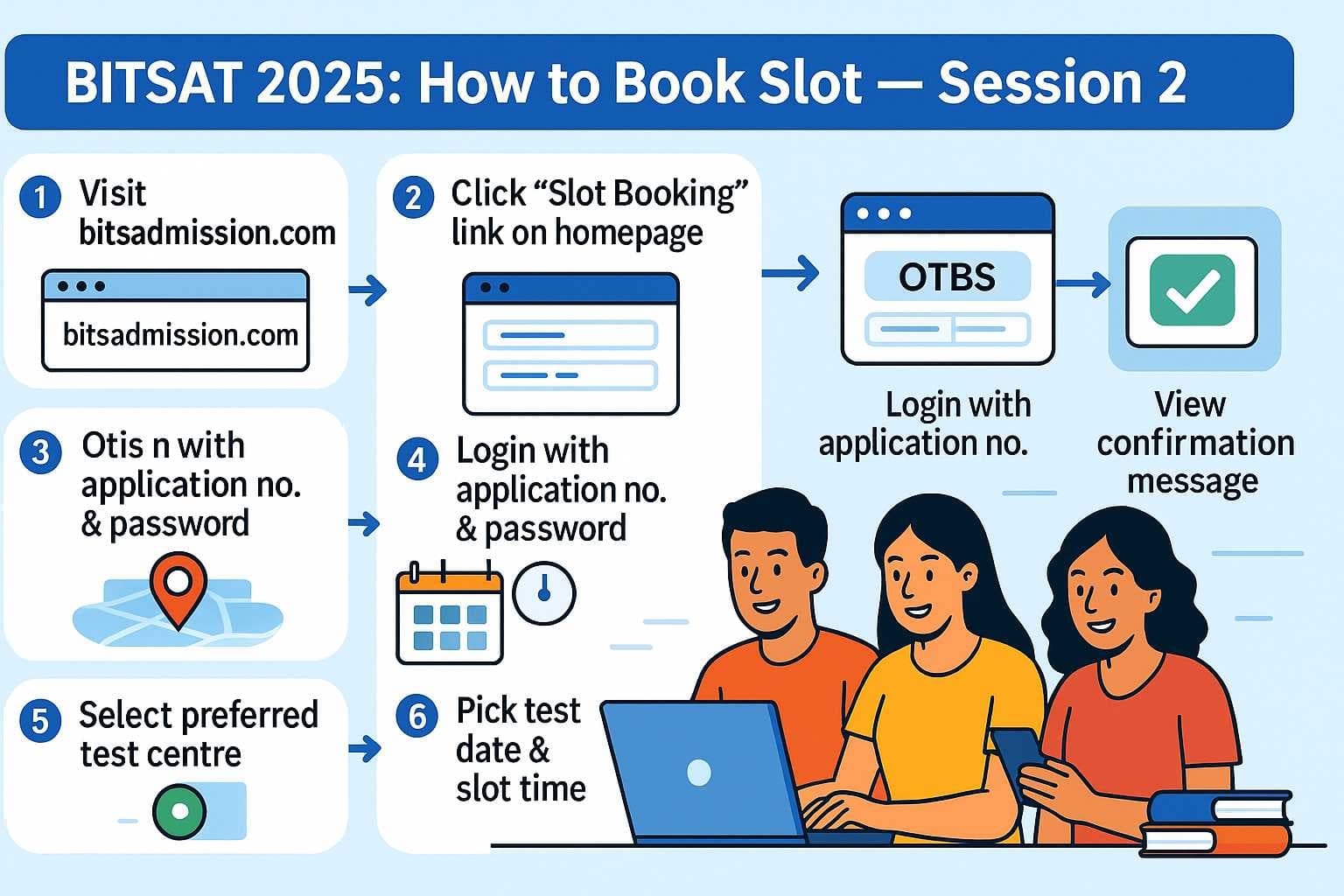How to book BITSAT 2025 Slot session 2