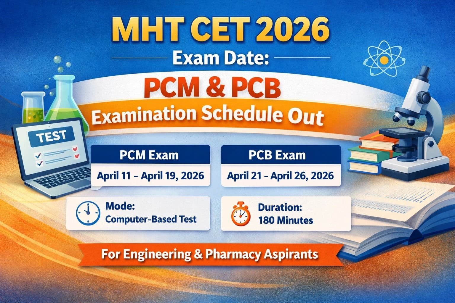 MHT CET 2026 Exam Date: PCM & PCB Examination Schedule Out
