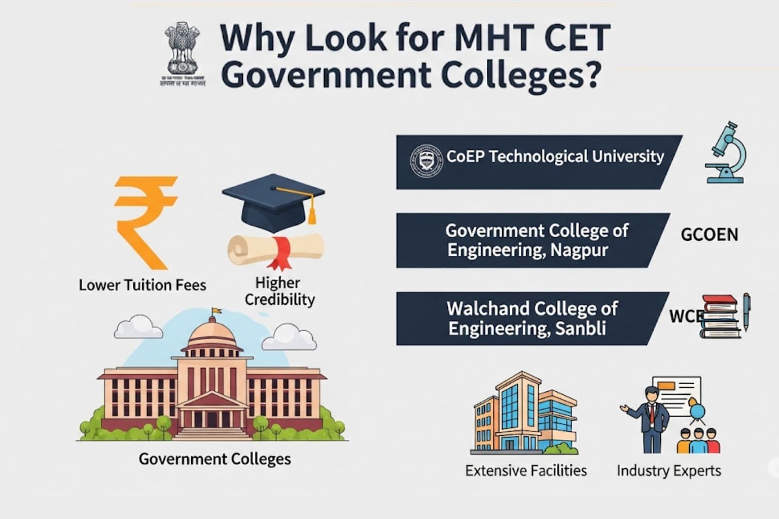 Why Look for MHT CET Government Colleges?